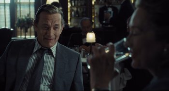 Movie still from “The Post” (2017), directed by Steven Spielberg – Medium shot, Over the shoulder angle