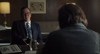 Movie still from “The Post” (2017), directed by Steven Spielberg – Medium shot, Over the shoulder angle