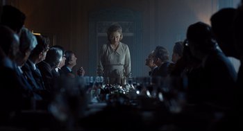 Movie still from “The Post” (2017), directed by Steven Spielberg – Medium shot, Over the shoulder angle