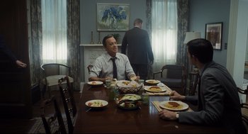 Movie still from “The Post” (2017), directed by Steven Spielberg – Medium shot, Over the shoulder angle