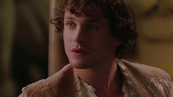 Movie still from “Ella Enchanted” (2004), directed by Tommy O'Haver – A person with curly hair; Close Up shot, Over the shoulder angle