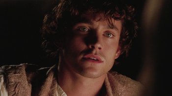 Movie still from “Ella Enchanted” (2004), directed by Tommy O'Haver – A person wearing a jacket; Close Up shot, Low angle