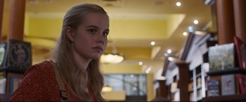 Movie still from “Every Day” (2018), directed by Michael Sucsy – A young woman with long blonde hair looking to her left; Close Up shot, Over the shoulder angle
