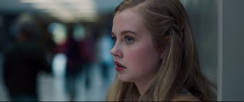 Movie still from “Every Day” (2018), directed by Michael Sucsy – A person with long blonde hair; Close Up shot, Over the shoulder angle