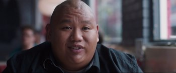 Movie still from “Every Day” (2018), directed by Michael Sucsy – A person with a shaved head; Close Up shot, Low angle