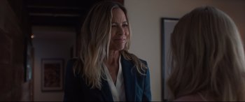 Movie still from “Every Day” (2018), directed by Michael Sucsy – A woman with long blonde hair wearing a blue jacket; Close Up shot, Over the shoulder angle