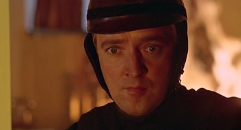 Movie still from “Fahrenheit 451” (1966), directed by François Truffaut – A person wearing a helmet; Close Up shot, Low angle