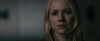 Movie still from “Fair Game” (2010), directed by Doug Liman – A person with long hair; Close Up shot, Over the shoulder angle