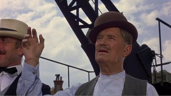 Movie still from “Fanny” (1961), directed by Joshua Logan – An older man wearing a brown hat and a vest; Close Up shot, Low angle