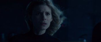 Movie still from “Fantastic Four” (2015), directed by Josh Trank – A person in a dark room; Close Up shot, Low angle