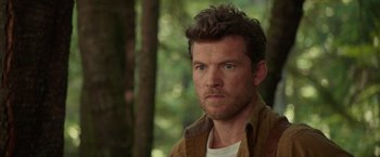 Movie still from “The Shack” (2017), directed by Stuart Hazeldine – A person with a beard; Close Up shot, Over the shoulder angle