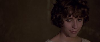 Movie still from “Fellini Satyricon” (1969), directed by Federico Fellini – A person with short hair; Close Up shot, High angle