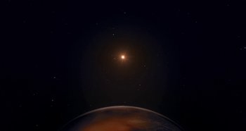 An image of an exoplanet in the night sky