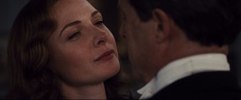 Movie still from “Florence Foster Jenkins” (2016), directed by Stephen Frears – A woman's face and a man's face; Close Up shot, Over the shoulder angle