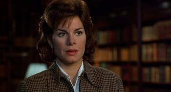 Movie still from “Flubber” (1997), directed by Les Mayfield – A person wearing a jacket; Close Up shot, Over the shoulder angle