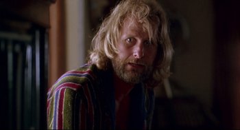 Movie still from “Fly Away Home” (1996), directed by Carroll Ballard – A person with long blonde hair; Close Up shot, Over the shoulder angle