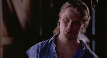 Movie still from “Fly Away Home” (1996), directed by Carroll Ballard – A person with long hair; Close Up shot, Over the shoulder angle