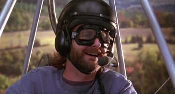 Movie still from “Fly Away Home” (1996), directed by Carroll Ballard – A person wearing goggles and a helmet; Close Up shot, Low angle