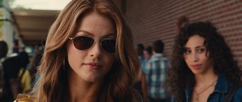 Movie still from “Footloose” (2011), directed by Craig Brewer – A person wearing sunglasses; Close Up shot, Over the shoulder angle