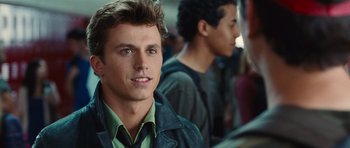 Movie still from “Footloose” (2011), directed by Craig Brewer – A person wearing a green shirt; Close Up shot, Over the shoulder angle