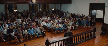 Movie still from “Footloose” (2011), directed by Craig Brewer – A crowd of people sitting in front of an audience; Wide shot, High angle