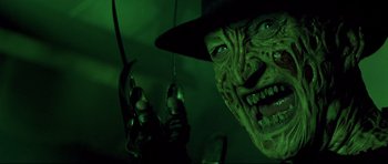 Movie still from “Freddy vs. Jason” (2003), directed by Ronny Yu – The face of freddy krueger; Close Up shot, Low angle