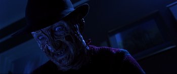 Movie still from “Freddy vs. Jason” (2003), directed by Ronny Yu – The face of freddy krueger; Close Up shot, Low angle