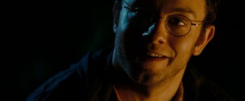 Movie still from “Friday the 13th” (2009), directed by Marcus Nispel – A person wearing glasses; Close Up shot, Low angle