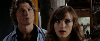 Movie still from “Friday the 13th” (2009), directed by Marcus Nispel – A man and a woman standing next to each other; Close Up shot, Over the shoulder angle