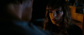 Movie still from “Friday the 13th” (2009), directed by Marcus Nispel – A person looking at the camera; Close Up shot, Over the shoulder angle