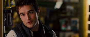 Movie still from “G-Force” (2009), directed by Hoyt Yeatman – A person wearing a jacket; Close Up shot, Over the shoulder angle