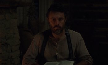 Movie still from “The World to Come” (2020), directed by Mona Fastvold – Close Up shot, Over the shoulder angle