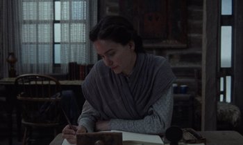 Movie still from “The World to Come” (2020), directed by Mona Fastvold – Medium shot, High angle