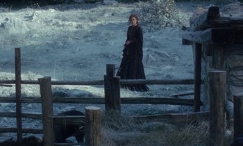 Movie still from “The World to Come” (2020), directed by Mona Fastvold – Wide shot, High angle