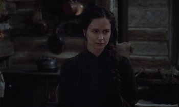 Movie still from “The World to Come” (2020), directed by Mona Fastvold – Close Up shot, Over the shoulder angle