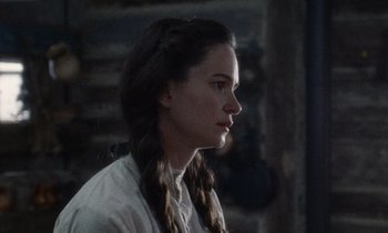 Movie still from “The World to Come” (2020), directed by Mona Fastvold – Close Up shot, Over the shoulder angle