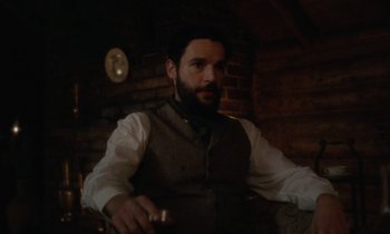 Movie still from “The World to Come” (2020), directed by Mona Fastvold – Medium shot, High angle