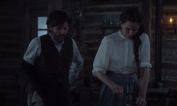 Movie still from “The World to Come” (2020), directed by Mona Fastvold – Medium shot, Over the shoulder angle