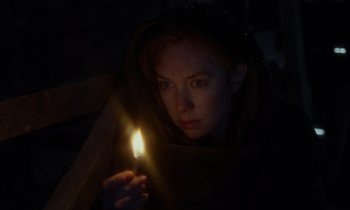 Movie still from “The World to Come” (2020), directed by Mona Fastvold – Close Up shot, Low angle