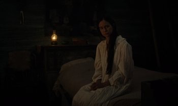 Movie still from “The World to Come” (2020), directed by Mona Fastvold – Medium shot, High angle