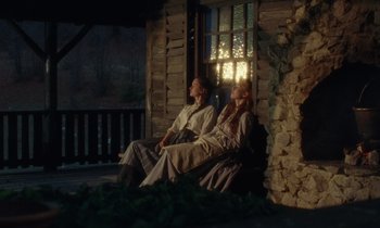 Movie still from “The World to Come” (2020), directed by Mona Fastvold – Wide shot, Low angle