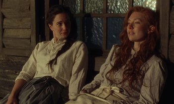 Movie still from “The World to Come” (2020), directed by Mona Fastvold – Medium shot, Low angle