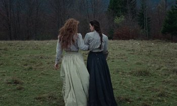 Movie still from “The World to Come” (2020), directed by Mona Fastvold – Medium shot, Over the shoulder angle