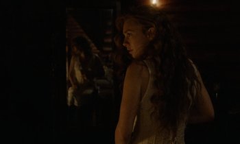 Movie still from “The World to Come” (2020), directed by Mona Fastvold – Medium shot, Over the shoulder angle