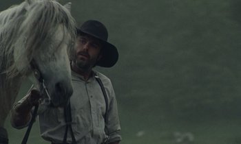 Movie still from “The World to Come” (2020), directed by Mona Fastvold – Close Up shot, Low angle