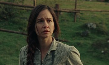 Movie still from “The World to Come” (2020), directed by Mona Fastvold – Close Up shot, Over the shoulder angle