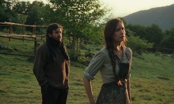 Movie still from “The World to Come” (2020), directed by Mona Fastvold – Medium shot, Low angle