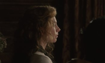 Movie still from “The World to Come” (2020), directed by Mona Fastvold – Close Up shot, Over the shoulder angle