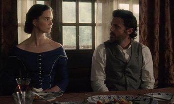 Movie still from “The World to Come” (2020), directed by Mona Fastvold – Medium shot, Over the shoulder angle