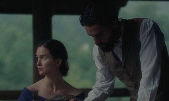 Movie still from “The World to Come” (2020), directed by Mona Fastvold – Medium shot, Over the shoulder angle